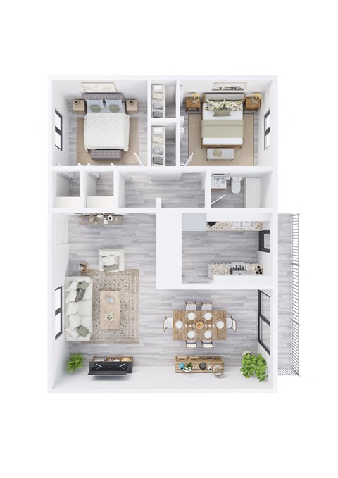 bedroom floor plan an in 3d